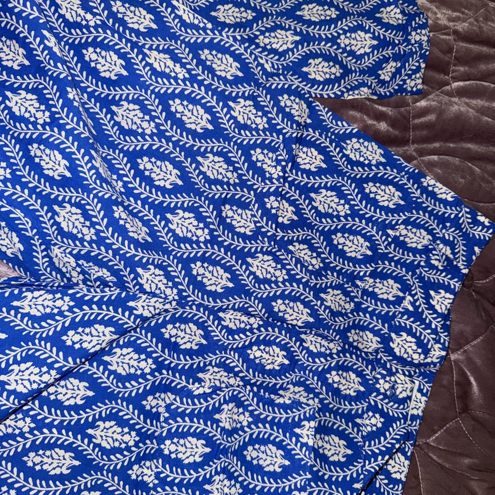 Blue and White Patterned beach pants